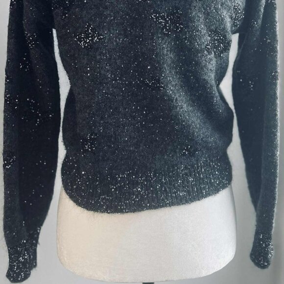 Brunello Cucinelli Heather Charcoal Mohair Wool Blend Sweater w/ Sequins – EU M - Picture 10 of 13